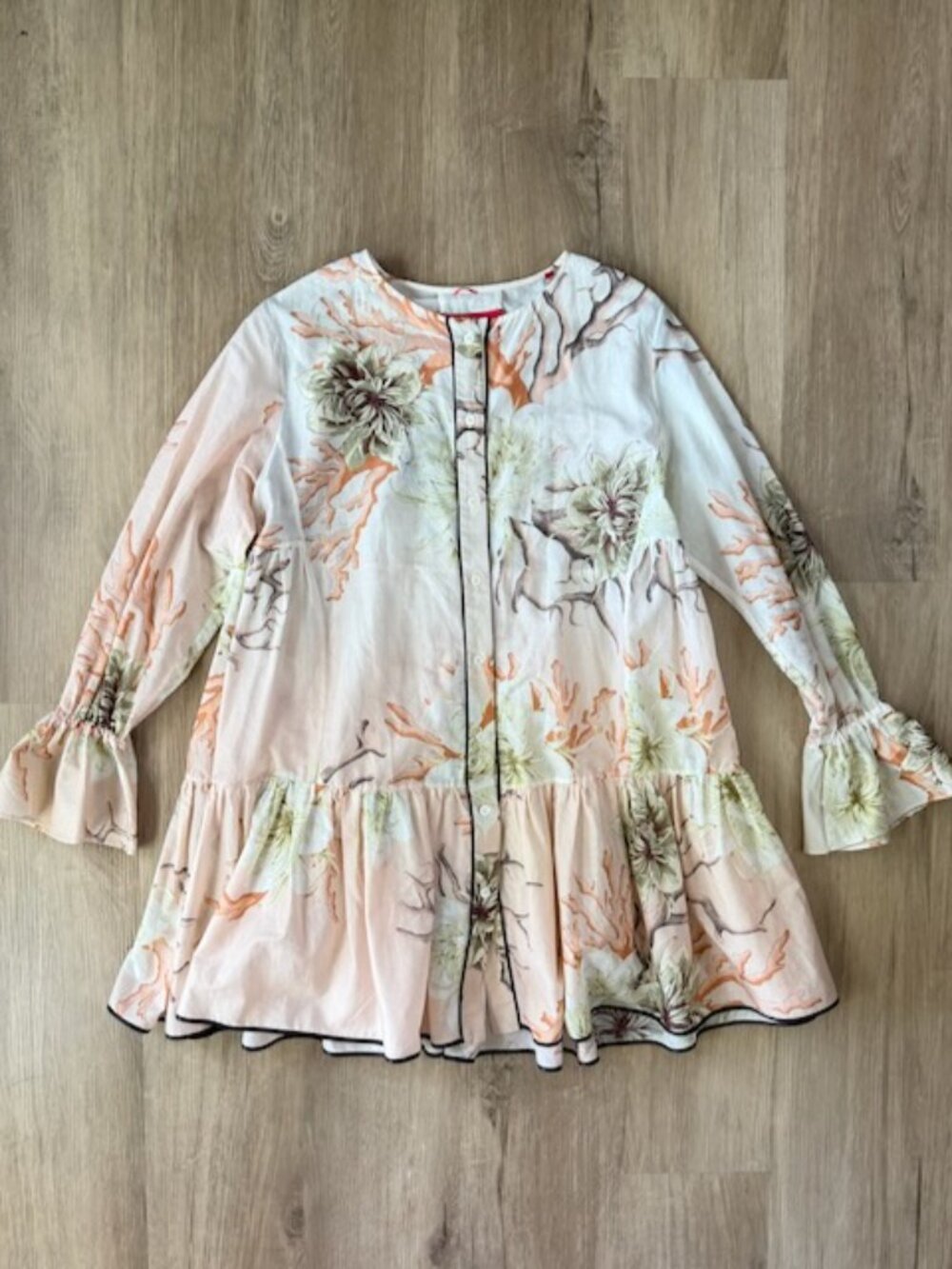 F.R.S Restless Sleepers Coral Print Mini Dress MEDIUM